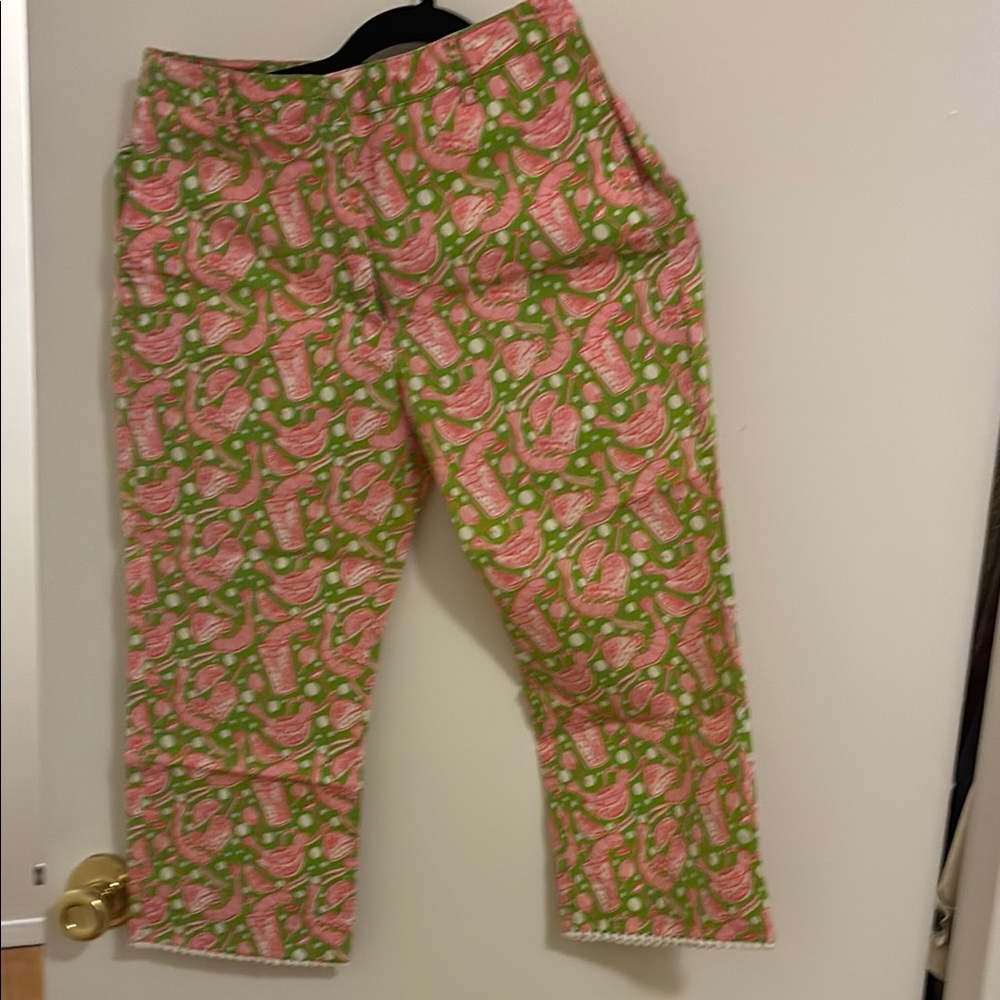 Lilly Pulitzer Vintage Capri Pants Shrimp Cocktail Size 2